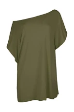 Womens Plain Off Shoulder Oversized Batwing Top Khaki M/L (UK 12/14) Womens Plain Off Shoulder Oversized Batwing Top Khaki M/L (UK 12/14)