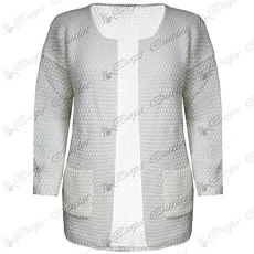 Womens Plain Open Front Fishernet Chunky Knitted Boyfriend Cardigan Top Cream - Warm Knitwear Waterfall Casual New Cable L, UK 12 Womens Plain Open Front Fishernet Chunky Knitted Boyfriend Cardigan Top Cream - Warm Knitwear Waterfall Casual New Cable L, UK 12
