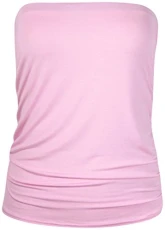 Womens Plain Ruched Ladies Sleeveless Gathered Elasticated Soft Stretch Strapless Bandeau Boob Tube Vest Top Baby Pink Size 22-24 (XXXL) Womens Plain Ruched Ladies Sleeveless Gathered Elasticated Soft Stretch Strapless Bandeau Boob Tube Vest Top Baby Pink Size 22-24 (XXXL)