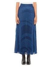 Womens Pleated Maxi Skirt Bottom Royal Blue L Womens Pleated Maxi Skirt Bottom Royal Blue L