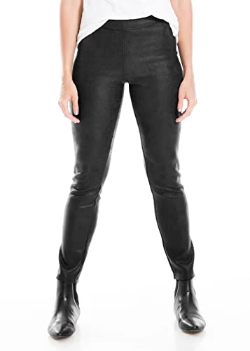 Women's Pleather Legging Pants, Black, XL