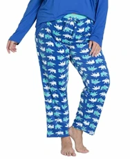 Womens Plus Comfy Sleepwear Sleep Pant Blue 1X Womens Plus Comfy Sleepwear Sleep Pant Blue 1X