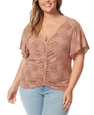 Womens Plus Ophelia Modal Blend Slub Pullover Top, Winding Leopard, 2X Womens Plus Ophelia Modal Blend Slub Pullover Top, Winding Leopard, 2X