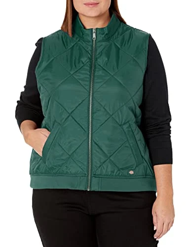 Women's Plus Quilted Vest, Forest, 1X