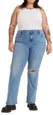 Women's Plus Size 726 High Rise Flare Jeans, Medium Indigo Destructed, 16 S Women's Plus Size 726 High Rise Flare Jeans, Medium Indigo Destructed, 16 S