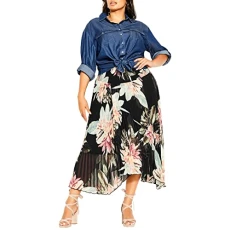 Womens Plus Size Barbados Skirt, Blk Barbados, 18 Plus UK Womens Plus Size Barbados Skirt, Blk Barbados, 18 Plus UK