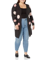 Women's Plus Size Cardi Donatella Cardigan Sweater, Charcoal Marle, 22 Women's Plus Size Cardi Donatella Cardigan Sweater, Charcoal Marle, 22