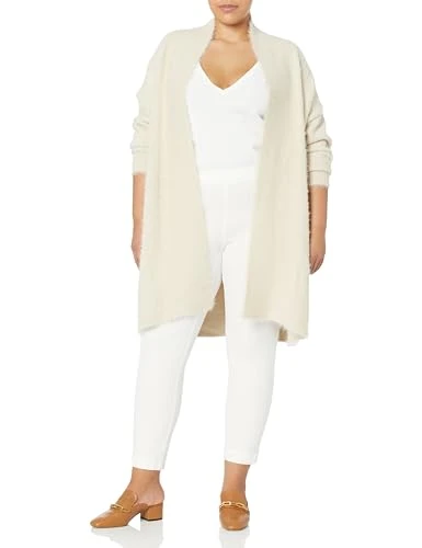Women's Plus Size Cardi Fluffy Cardigan Sweater, Cream, 20