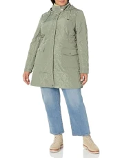 Womens Plus Size Coat Lightweight Padded, Khaki, 26-28 Plus Womens Plus Size Coat Lightweight Padded, Khaki, 26-28 Plus