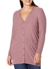 Women's Plus Size Contessa Cardi Ll Cardigan Sweater, Choc Plum, 18 Women's Plus Size Contessa Cardi Ll Cardigan Sweater, Choc Plum, 18