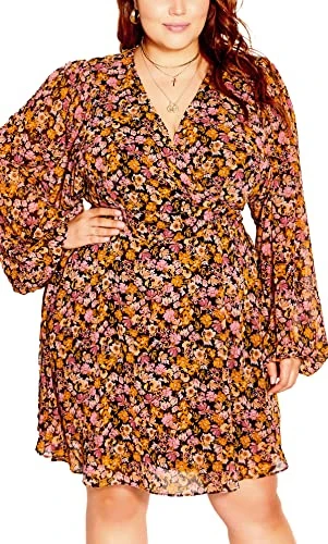 Women's Plus Size Dress, BLK Spring Bunch, 18 UK