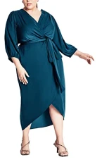 Women's Plus Size Dress Opulent E/S, DEEP Teal, 18 Women's Plus Size Dress Opulent E/S, DEEP Teal, 18