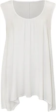 Womens Plus Size Hanky Hem Ladies Long Sleeveless Scoop Neck Vest Top - White - 20-22 Womens Plus Size Hanky Hem Ladies Long Sleeveless Scoop Neck Vest Top - White - 20-22