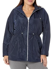 Women's Plus Size Jacket Lt Weight Hooded, Navy, 30-32 Plus Women's Plus Size Jacket Lt Weight Hooded, Navy, 30-32 Plus