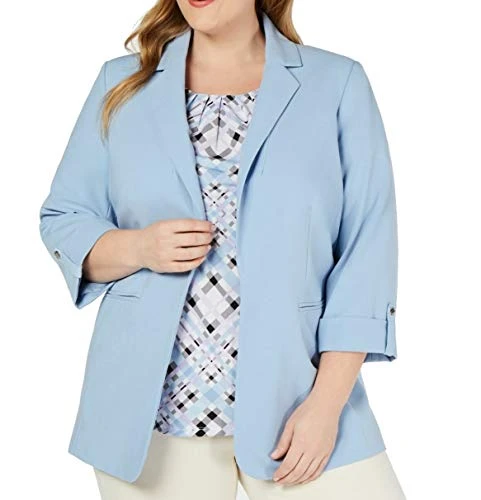 Women's Plus Size Lux Open Jacket Blazer, Serene, 20W US