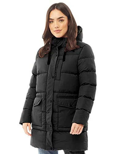 Womens Plus Size Parka Coat Black