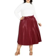 Women's Plus Size Skirt Saskia Pu, Cabernet, 24 Women's Plus Size Skirt Saskia Pu, Cabernet, 24
