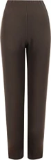 Womens Plus Size Stretch Ribbed Trousers Ladies Straight Leg Pants - Brown - 20-22