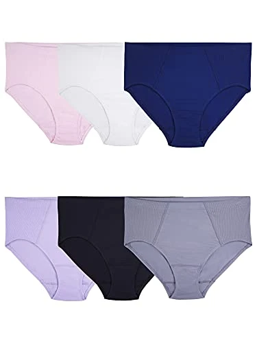 Women's Plus Size Underwear, Designed to Fit Your Curves Briefs, 6-Pack-Fashion Assorted, 4X-Large