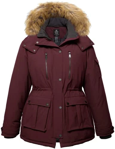 Women's Plus Size Winter Coat Water-Repllent Puffer Jacket Warm Thicken Parka Overcoat with Removabl