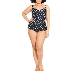Women's Plus Tankini Twist PRT in Nautical Spot, Size 14 Swimsuit Women's Plus Tankini Twist PRT in Nautical Spot, Size 14 Swimsuit