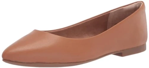 Women's Pointed-Toe Ballet Flat, Camel, 6.5 UK