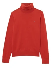 Women’s Polo Neck Jumper, Red (Dark Magma), M