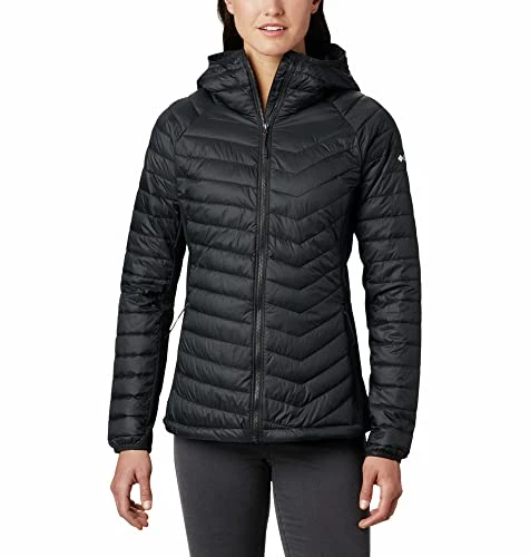 Women's Powder Pass Hooded Jacket Hooded Puffer Jacket, Black, Size L