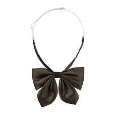 Women's Pre-tied Solid Color Bowknot Bowties School Uniform Bow Tie Brown One Size