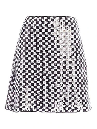 Womens Print A-Line Skirt Bottom Black Multi S