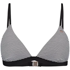 Women's Print Molded Triangle Bikini Top - Black Aop/White, Size: 42 C Women's Print Molded Triangle Bikini Top - Black Aop/White, Size: 42 C