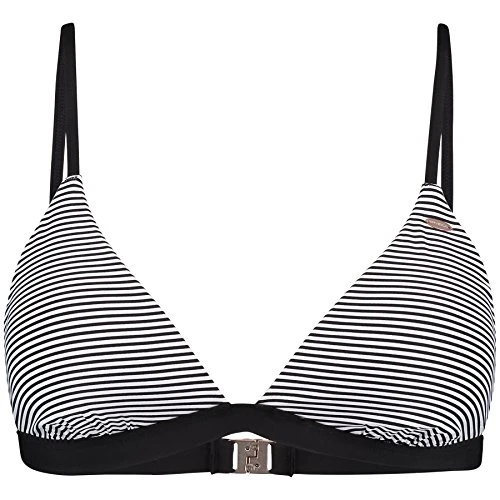 Women's Print Molded Triangle Bikini Top - Black Aop/White, Size: 42 C