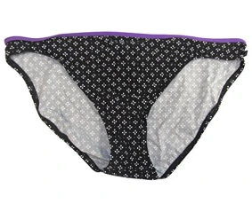 Womens Printed Bikini Bottom - Black -