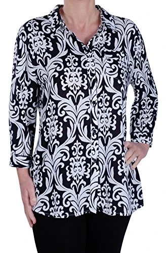 Womens Printed Casual Longsleeve Ladies Blouse Shirt