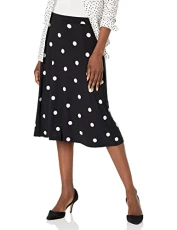 Women's Printed ITY MIDI Flared Skirt, Black/White Dune, Black/White Dune, XS