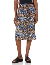 Women's Printed Ity Midi Flared Skirt, Pacific Combo, S