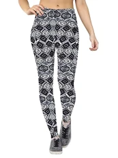 Women's Printed Leggings High Waist Buttery Soft Seamless Costume Full Length Patterned Waistband An