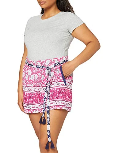 Women's Printed Lounge Shorts Pajama Bottom, A-Pink, L