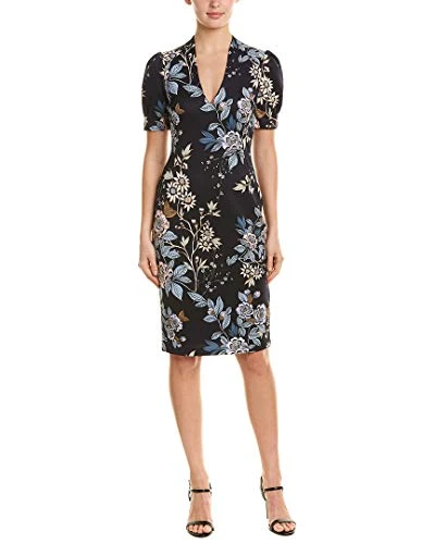 Women's Printed Sheath Dress, Navy, 8
