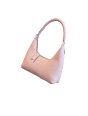 Women's Pu Leather Minimalist Hobo Bag Zip Top Shoulder Bag Top Handle Solid Clutch Purses, Pink, One Size