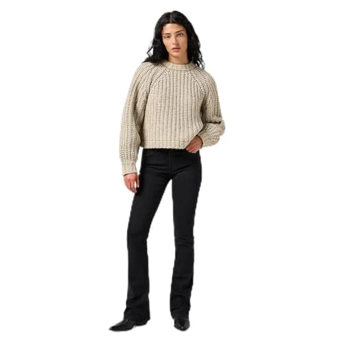 Women's Puff Sleeve Sweater, Oatmeal, XS