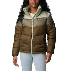Women's Puffect Color Blocked Puffer Jacket, Olive Green, Stone Green, Safari, L Women's Puffect Color Blocked Puffer Jacket, Olive Green, Stone Green, Safari, L