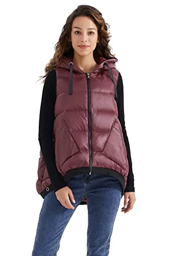 Women’s Puffer Down Vest Warm Winter Sleeveless Jacket Red S