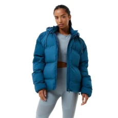 Womens Puffer Jacket Outerwear Top Teal XS
