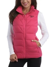 Women's Puffer Vest - Quilted Insulated Winter Vest, High Collar - Sleeveless Jacket for Women (S-XL), Fuschia, X-Large