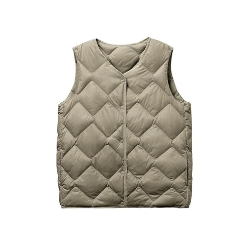 Women's Puffer Vest Winter Quilted Padded Gilet Sleeveless Puffy Outerwear with Pockets Lightweight 