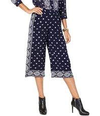 Womens Pull-On Casual Cropped Pants, Blue, P, trnavy, S Womens Pull-On Casual Cropped Pants, Blue, P, trnavy, S