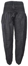 Womens Pull On Cuffed Taper High Waist Plain Boho Hareem Trousers Black Womens Pull On Cuffed Taper High Waist Plain Boho Hareem Trousers Black