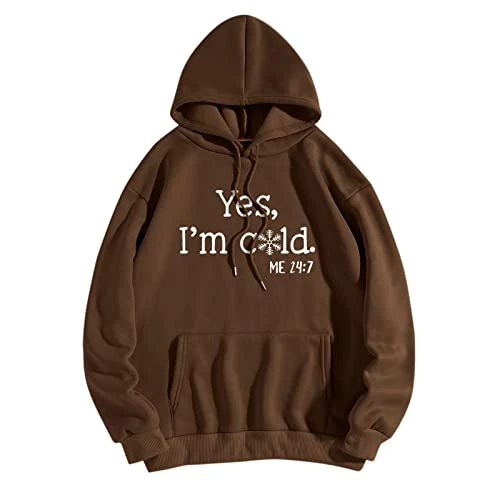 Women's pullover cotton sweatshirt hoodie letter print hoodie long sleeve hooded sweatshirt top pullover slogan graphic drop shoulder drawstring hoodie sweatshirt soft basic hooded pullover, khaki, L