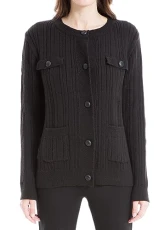Women's Pullover Faux Button Cardigan Sweater, Black, Small Women's Pullover Faux Button Cardigan Sweater, Black, Small